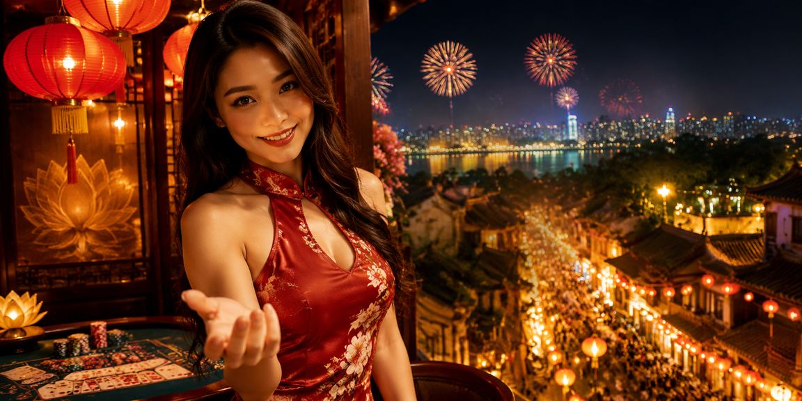 Người chơi bài tại khu phố Hà Nội với đèn lồng truyền thống lung linh về đêm